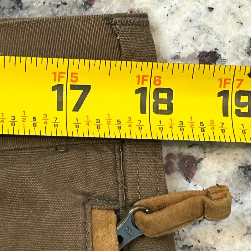Orvis‎ Men's Brown 10-Pocket Cargo Pants Leather Trim Pockets 36/32 Hiking Trek